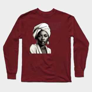 Brown Skin Head Wrap Sketch Beauty Long Sleeve T-Shirt